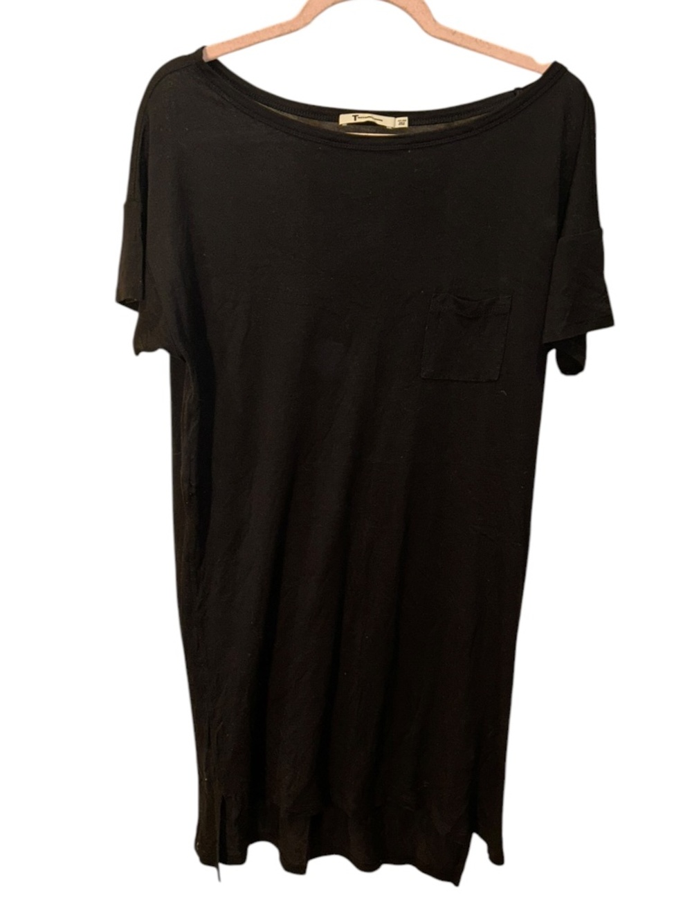 Alexander T Wang classic black cotton jersey knit t-shirt dress L